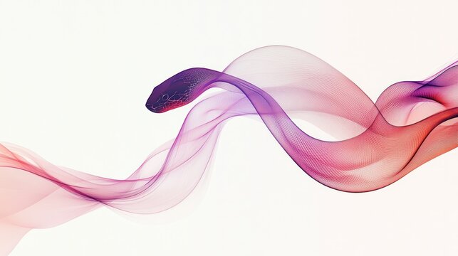 A concept with a beautiful translucent snake pattern is breathtaking. which has an elegantly coiled form and is surrounded by an ethereal lighting effect.