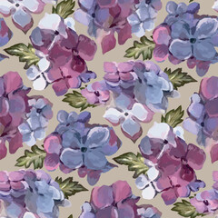 Seamless vector pattern of elegant purple violets