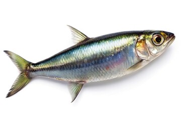 Fototapeta premium Sardine fish isolated on white background with clipping path included for easy editing