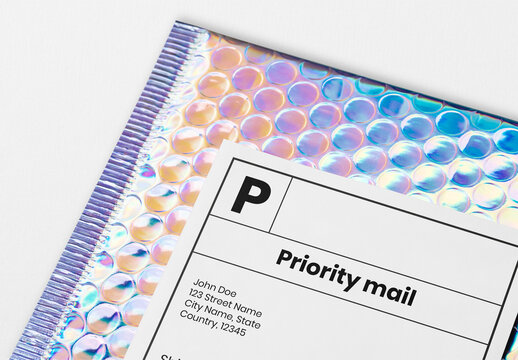 Bubble Shipping Label Mockup