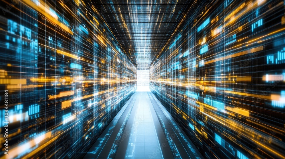 Aufkleber dynamic e-commerce metrics displayed on a futuristic background with graphs, charts, and data visual