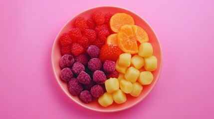 Colorful Sweet and Savory Fruit Platter on Minimalist Plate