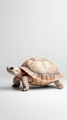 Obraz premium Turtle against an isolated background, showcasing its detailed shell and gentle demeanor in a simple, minimalistic environment.