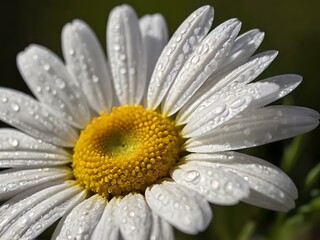 Fototapeta premium The beauty of yellow and white daisy flowers photographed from close range using a camera in a flower garden
