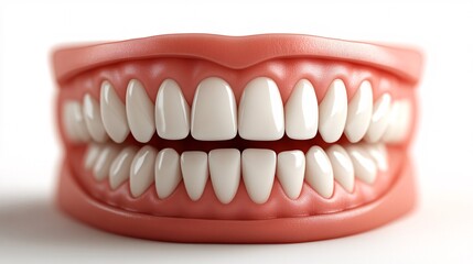 Fototapeta premium Mock up beautiful teeth isolated on white background