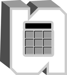 Calculator Letter Alphabet Vector Element N