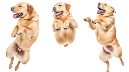 Happy Jumping Dogs Celebrating Joy in a Playful Moment at Home Generative AI