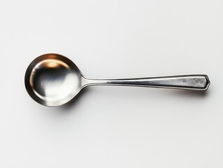Spoon with handle on white surface