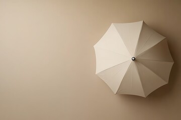 White umbrella on a beige background.