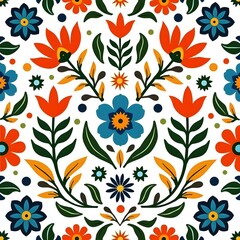 Colorful Elegance Traditional Indian Design in Orange, Blue, Green, and Yellow