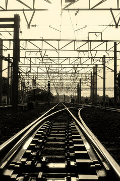 railway tracks in the morning