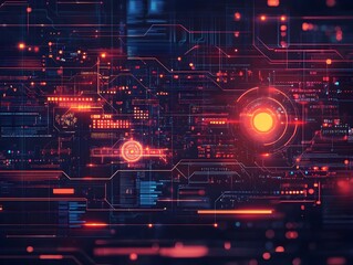 Obraz premium Futuristic data technology and science showcasing complex information processing and neural network powered intelligence