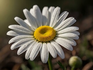 The beauty of yellow and white daisy flowers photographed from close range using a camera in a flower garden