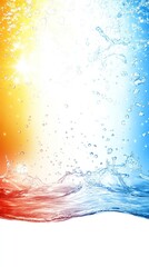 A vibrant splash of water with colorful gradients representing freshness and vitality.