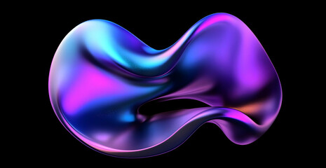 Abstract Fluid Shape in Purple Hues