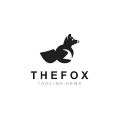 Wild Fox animal Logo Design, Emblem minimal foxes, abstract orange fox Concept