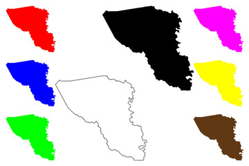 Austin County, Texas (Counties in Texas, United States of America,USA, U.S., US) map vector illustration, scribble sketch Austin map
