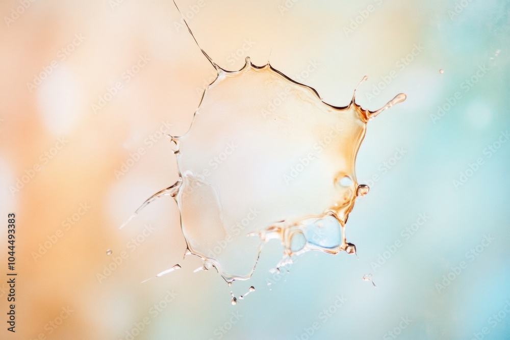 Aufkleber Surreal Splash Abstract Liquid Form with Melting Metallic Reflection