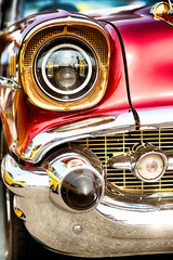Fototapeta premium Closeup of vintage American classic car.