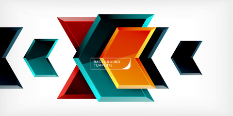 Vector 3d arrow techno design template