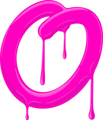 Melting Creamy Letter Alphabet Vector Element O
