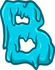 Melting Letter Alphabet Vector Element B