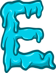 Melting Letter Alphabet Vector Element E
