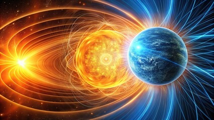 Shielding device protecting against solar wind