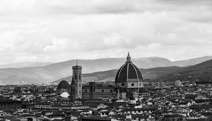 Fototapeta premium Panorama of Florence with dramatic sky