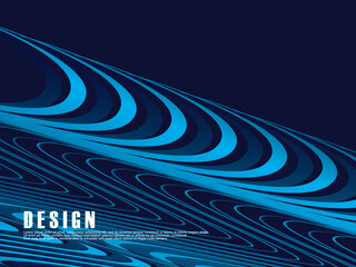 Abstract futuristic blue background with wave design. Realistic 3d wallpaper with luxurious flowing lines. Perfect background for posters, websites, brochures, banners, apps, etc.