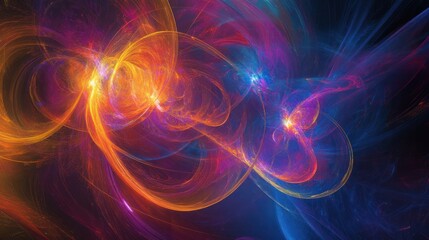 Fototapeta premium mesmerizing blend of vibrant colors and geometric shapes representing the intricacies of quantum physics.