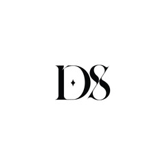 Obraz premium DS monogram logo design letter text name symbol monochrome logotype alphabet character simple logo