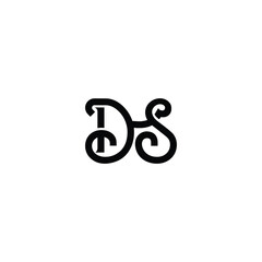 DS monogram logo design letter text name symbol monochrome logotype alphabet character simple logo