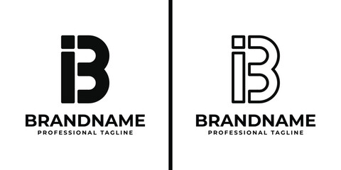 Fototapeta premium Letters IB or BI Monogram Logo Set, for business with BI or IB initials