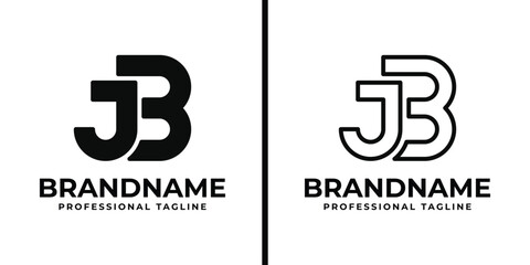 Letters JB or BJ Monogram Logo Set, for business with BJ or JB initials