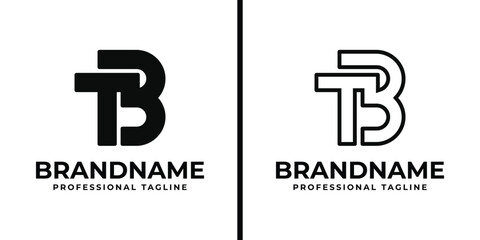 Letters TB or BT Monogram Logo Set, for business with BT or TB initials