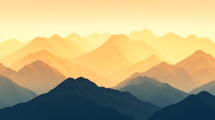 Obraz premium Golden Hour Blurred Mountain Landscape