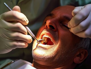 Man at dentist office