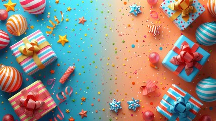 Obraz premium Colorful Gift Boxes for Birthday Celebration