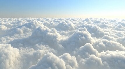 Naklejka premium A serene view of fluffy white clouds under a clear blue sky, evoking tranquility.