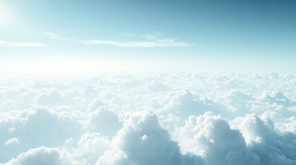 Fototapeta premium A serene view of fluffy clouds under a bright sky, evoking tranquility and openness.