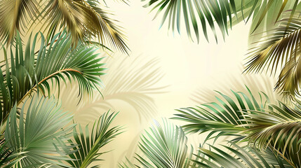 luxury tropical palm tree and summer background with space for text