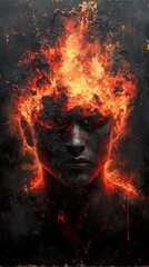 Burning Head: An Abstract Portrait of Intense Emotion