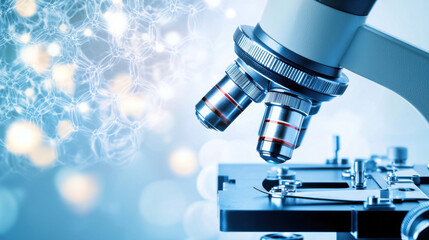 Microscope with Lens Close Up