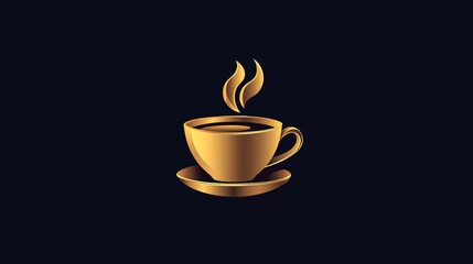 A steaming cup of coffee with a saucer in a simple illustration