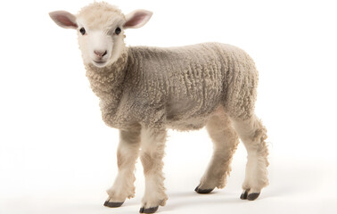 Fototapeta premium Sheep, fluffy, white, cute, animals that farmers like to raise.