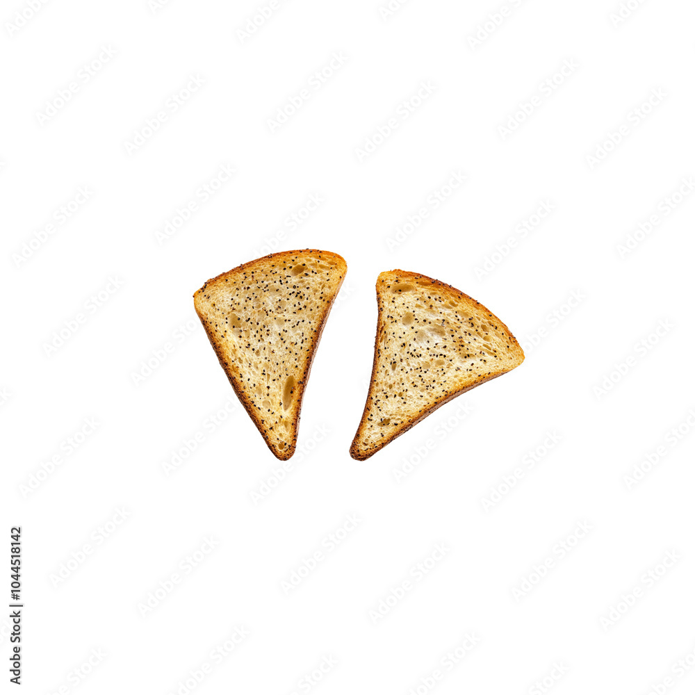 Wall mural A pair of toast slices isolated on a white background