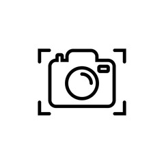 Photo camera icon line. Camera icon symbol vector isolated on white background.