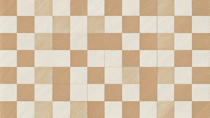 Seamless beige and white checkered pattern resembling a chessboard for backgrounds, wallpaper, or fabric