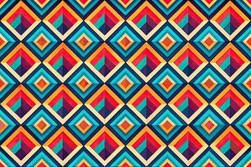 Seamless geometric pattern background with bold colors and modern silhouette